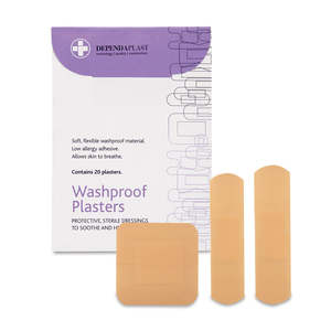 First Aid: Dependaplast - Pale Washproof Plasters - Assorted - Wallet of 20