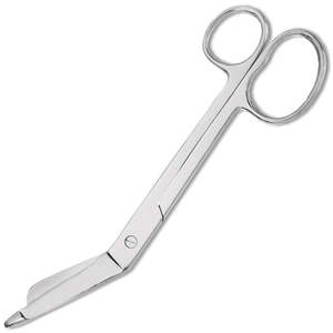 Scissors: 7.25" Bandage Scissor with One Large Ring (Serrated Blades)