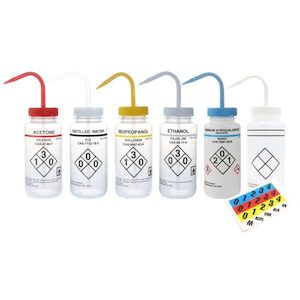 Wash Bottles – Safety Labelled – Mediscope