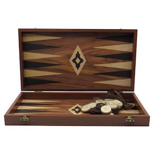 Greek Gifts: Handmade Walnut Veneer Backgammon Board