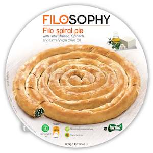 Frozen: Filo Spiral pie with SPINACH, FETA & EVOO 850g