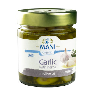 Mani Blauel Organic Garlic with Herbs in Olive Oil 185g