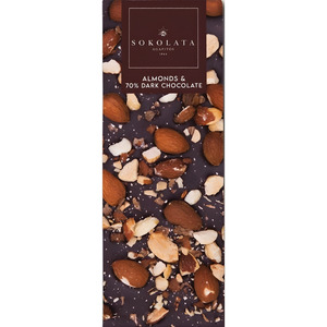 Sweets: Sokolata 70% Dark Chocolate w Almonds 55g