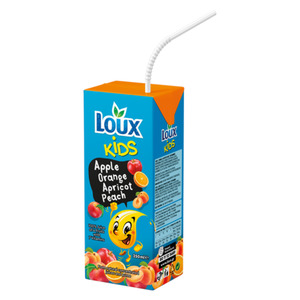 Beverages Non Alcoholic: 9 pack - Loux Apple Orange Apricot Peach Juice 250ml