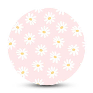 Freestyle Libre Patches: RockaDex Printed Patch: Pastel Pink Daisy - Full Cover