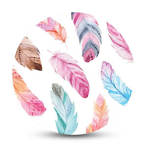 Freestyle Libre Patches: RockaDex Printed Patch: Feathers - Full Cover