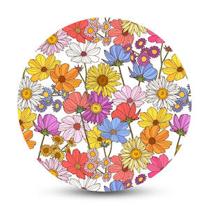 Freestyle Libre Patches: RockaDex Printed Patch: Flower Power - Full Cover