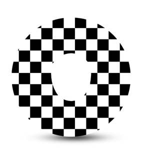 Dexcom G7 Patch: Black/White Check - Inner Cut