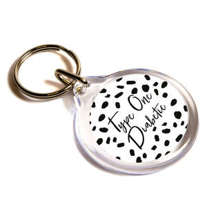 Medical Id: Spotty Type One Diabetic Keychain
