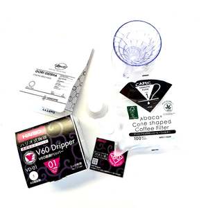 Filter: Hario V60 Starter Pack: Clear Dripper + Filter Papers + 100g Coffee