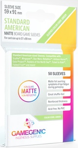 Products: GameGenic MATTE Board Game Sleeves - Standard American (59mmx91mm) - 50 per pack