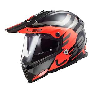 LS2 MX436 Pioneer Evo Adventurer Helmet - Matte Black / Orange