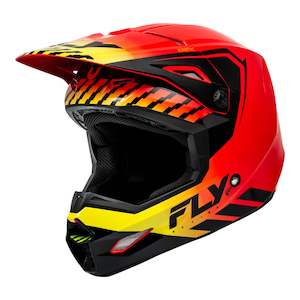 Off Road Helmets: FLY Racing Kinetic Menace Helmet - Red / Black / Yellow