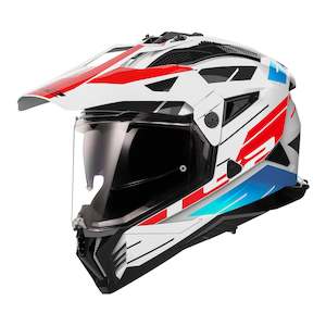 Adventure Helmets: LS2 MX702 Pioneer II Namib - White / Red / Blue 06