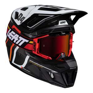 Off Road Helmets: Leatt 2025 9.5 Helmet Kit - Carbon / White
