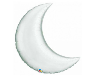 Silver Crescent Moon Foil Balloon
