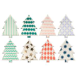 Patterned Christmas Tree Plates