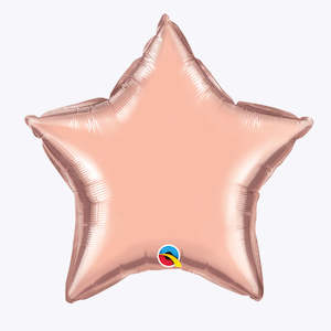 Foil Heart Star Balloons: Rose Gold Foil Star