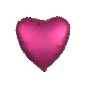 Foil Heart Star Balloons: Satin Pomegranate Foil Heart