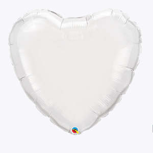 Foil Heart Star Balloons: White Foil Heart