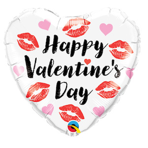 Valentines Day: Valentine's Kissy Lips Heart Foil Balloon