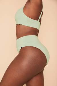 Le Buns Organic Cotton Intimates: Taylor Organic Cotton High Cut Brief Sage