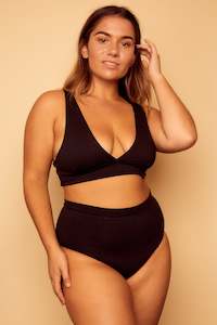 Le Buns Organic Cotton Intimates: Berta Organic Cotton Bralette Black