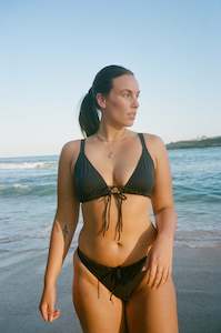 Else: Tori Triangle Tie Detailed Bikini Top Deep Blue