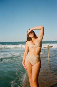 Palm Swimwear: Kelly High Waist Bottom Kerala Print