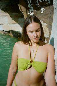 Palm Swimwear: Rhea Halter Top Chartreuse
