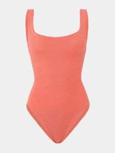 Square Neck Swim Metallic Coral