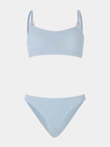 Cassie Beaded Bikini Metallic Ice Blue