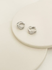 Earrings: Phoebe Huggies Silver