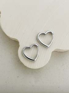 Esme Heart Hoops Silver