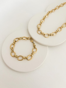 Necklaces: Dylan Necklace and Bracelet Set Gold