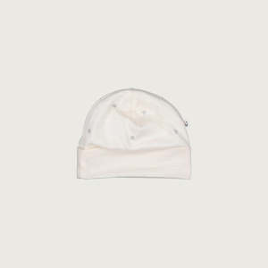 Merino baby hat natural white with allover x Mello Merino