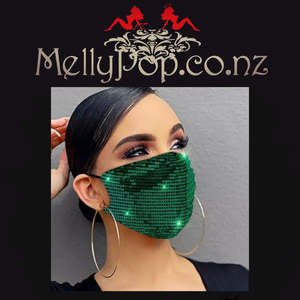 Mellypop Masks: Green Sequin Mask