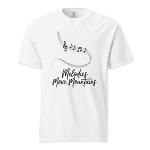 Frontpage: Melodies Move Mountains | Comfort Colors Premium Music T-Shirt