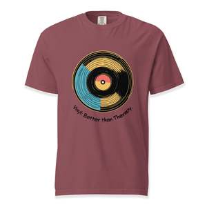 Frontpage: Vinyl: Better than Therapy T-Shirt | Comfort Colors Premium Music T-Shirt