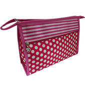 Products: Cosmetic Bag Stripe/Spots - Pink