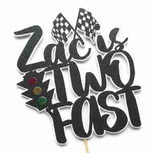 Products: Two Fast Cake Topper - Melrose Paper Designs Custom Cake Toppers NZ