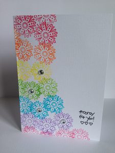 Products: Customisable Rainbow Flower Card - Melrose Paper Designs