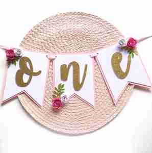 Products: Floral High Chair Banner - Melrose Paper Designs