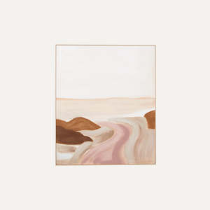 Wall Art: Hazy Horizon Blush - Framed Canvas