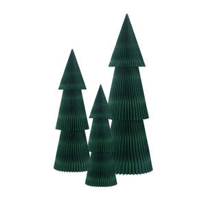 Paper Christmas Trees - Set of 3 Dark Green