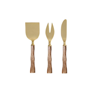 Planters: Gold Wood Cheese Knives - Set of 3