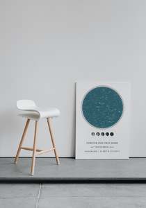 Star Map- White & Turquoise