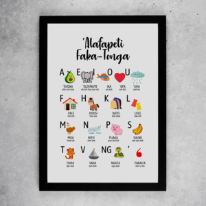 Tongan Illustrated Alphabet Print - ('Alafapeti Faka-Tonga)