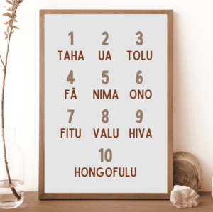 For The Little Ones: Simple Tongan Numbers Print