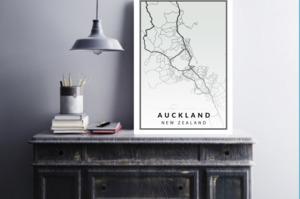 Home Decor: City Map- Auckland, New Zealand